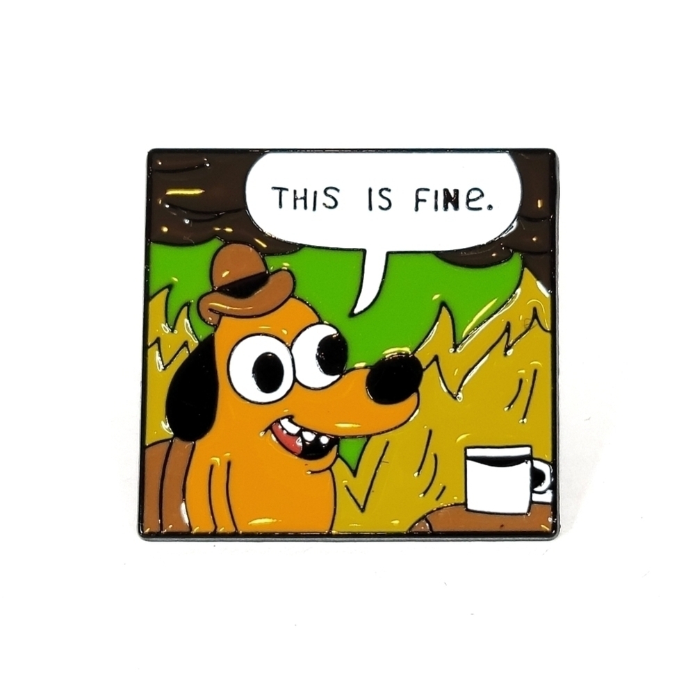 This is Fine Dog Enamel Pin NWOT